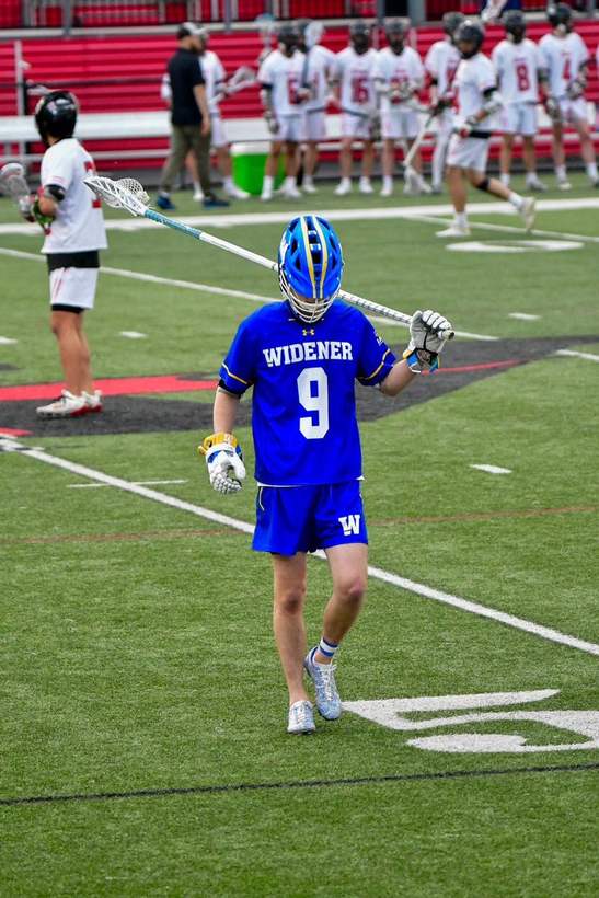 Cole in Widener lacrosse uniform