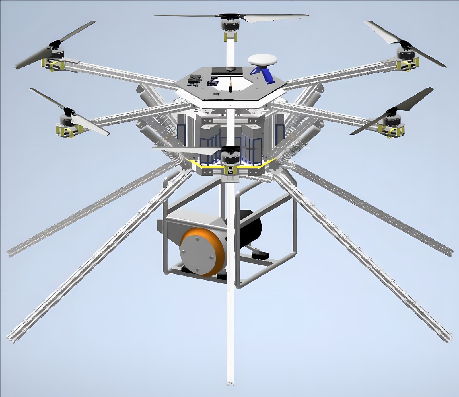 CAD render of the Skywalker III hexacopter